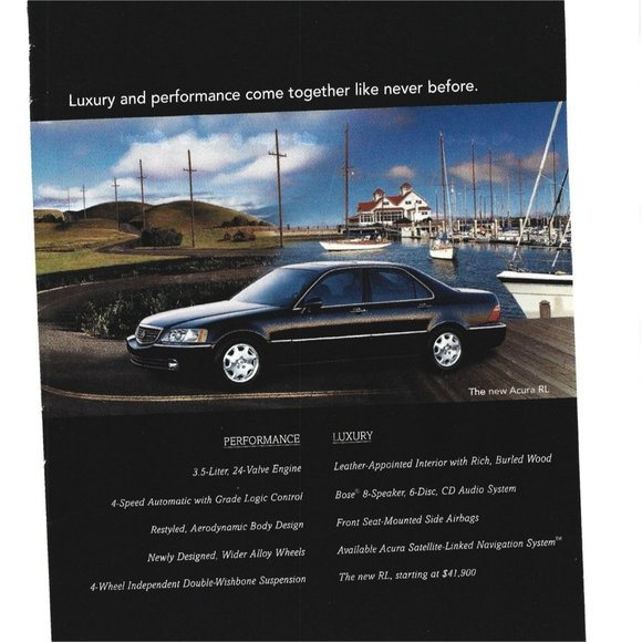Acura Luxury Performance Car Honda 1990s  Vintage Print Ad - Picture 2 of 2